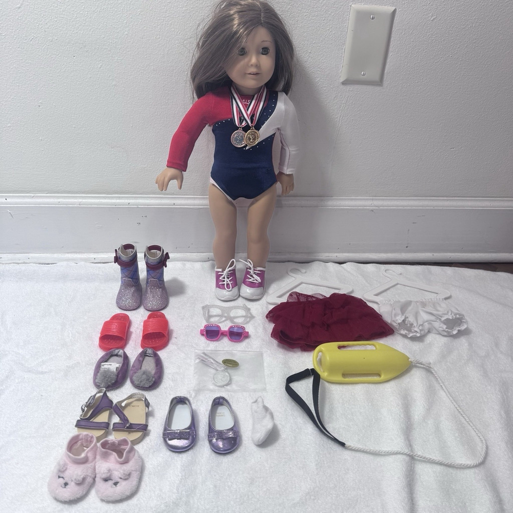 American Girl Isabelle Gymnastics Doll 2014 GOTY retired Team USA Olympics